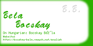 bela bocskay business card